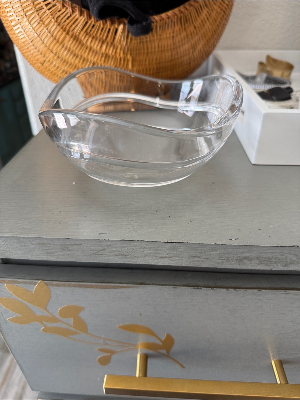Tiffany & Co. Clear Sculptural Glass Bowl